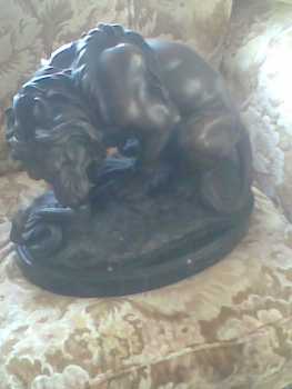 Photo: Sells Statue Bronze - LION ATTAQUE SERPENT - Contemporary