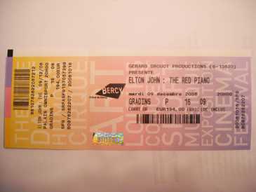 Photo: Sells Concert ticket ELTON JOHN - PARIS BERCY