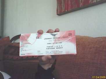 Photo: Sells Concert ticket JHONNY HALLYDAY - ZENITH ST ETIENNE