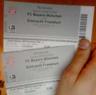 Photo: Sells Sport tickets BAYERN MUNICH - EINTRACHT FRANKFURT - ALLIANZ ARENA