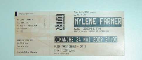 Photo: Sells Concert ticket MYLENE FARMER - NANTES