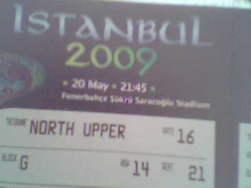 Photo: Sells Sport ticket FINAL UEFA - ISTAMBUL