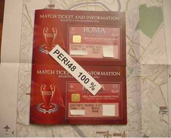Photo: Sells Sport tickets UEFA CHAMPIONS LEAGUE FINAL 2009 ROME - 2 TICKETS - ROME