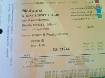 Photo: Sells Concert tickets MADONNA MILANO 14-07 - MILANO