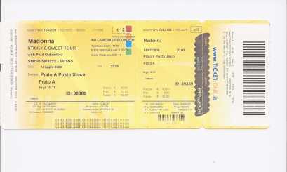 Photo: Sells Concert tickets STICKY & SWEET TOUR - MILANO