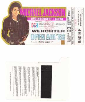 Photo: Sells Concert ticket CONCIERTO MICHAEL JACKSON - LOND 1988