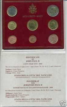 Photo: Sells Euro - coins and bills EURO VATICANO 2004