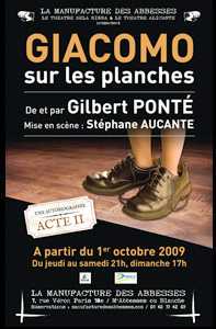 Photo: Sells Theatre ticket GIACOMO SUR LES PLANCHES - THEATRE LA MANUFACTURE DES ABBESSES
