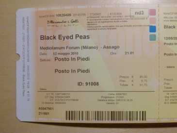 Photo: Sells Concert tickets BLACK EYED PEAS - MILANO MEDIOLANUM FORUM