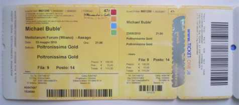 Photo: Sells Concert ticket BIGLIETTO MICHAEL BUBLE' FORUM DI ASSAGO - FORUM DI ASSAGO