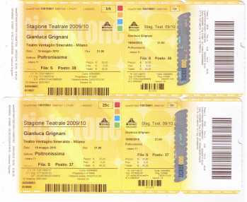 Photo: Sells Concert ticket VENDO 2 BIGLIETTI - GRIGNANI MI TEAT.VENTA. 19 MAG - MILANO - TEATRO VENTAGLIO 19 MAGGIO