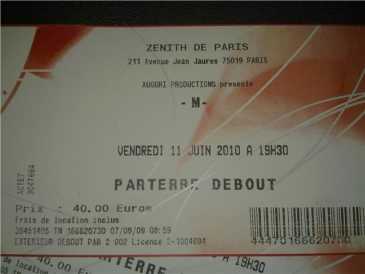 Photo: Sells Concert tickets M - ZENITH DE PARIS