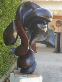 Photo: Sells Statue Wood - SCULPTURE DARIUS (ECLOSION D'UNE GOUITTE D'EAU ) - Contemporary