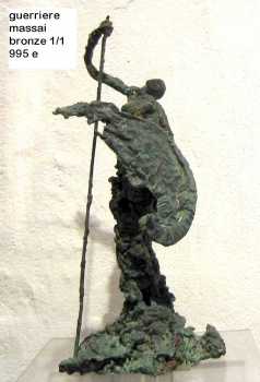 Photo: Sells Statue Bronze - GUERRIERE MASAI - Contemporary