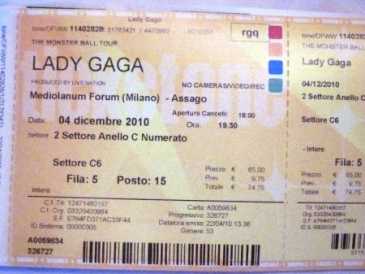 Photo: Sells Concert tickets LADY GAGA - MILANO