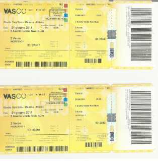 Photo: Sells Concert tickets VASCO ROSSI - MILANO - MEAZZA