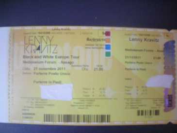 Photo: Sells Concert tickets CONCERTO LENNY KRAVITZ- PARTERRE- 21 NOV- ASSAGO ( - VIA GIUSEPPE DI VITTORIO, 6 - ASSAGO (MI)