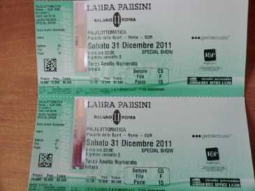 Photo: Sells Concert tickets 2 BIGLIETTI SHOW DI CAPODANNO DI LAURA PAUSINI - ROMA PALALOTTOMATICA