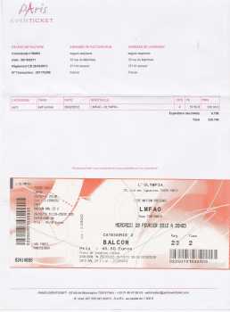 Photo: Sells Concert tickets CONCERT LMFAO OLYMPIA - PARIS OLYMPIA