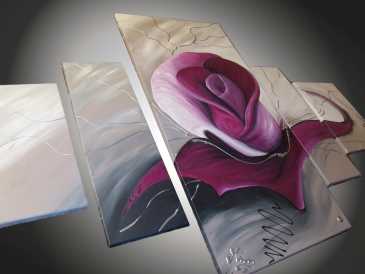 Photo: Sells Painting and drawing TABLEAUX ABSTRAIT CONTEMPORAIN ROSE - Contemporary