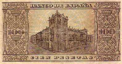 Photo: Sells Stamp / postal card BILLETE DE 100 PESETAS BANCO DE BURGOS BC