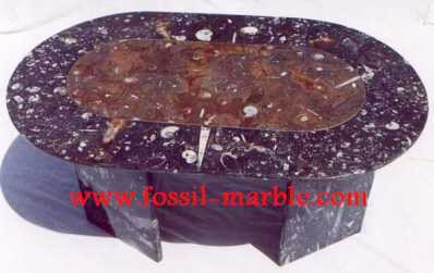 Photo: Sells Decoration TABLE EN NATURAL MARBRE FOSSILISE MARRAKECH - TABLE EN MARBRE FOSSILISE