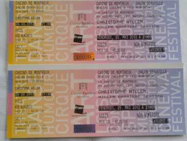 Photo: Sells Concert ticket CHRISTOPHE WILLEM - CASINO DE MONTREUX SUISSE