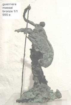Photo: Sells Statue Bronze - GUERRIERE MASSAI - Contemporary