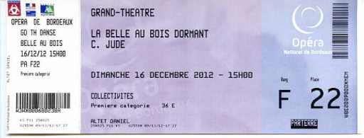 Photo: Sells Concert ticket LA BELLE AU BOIS DORMANT - OPERA DE BORDEAUX