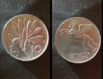 Photo: Sells Money / coin / bill 10 LIRE 1949