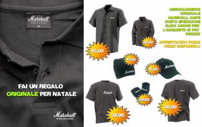 Photo: Sells Guitar and string instrument MARSHALL - MAGLIE, FELPE E CAPPELLI