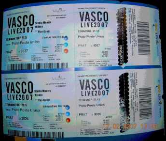 Photo: Sells Concert tickets VASCO ROSSI TOUR 22.06 - MILANO SAN SIRO