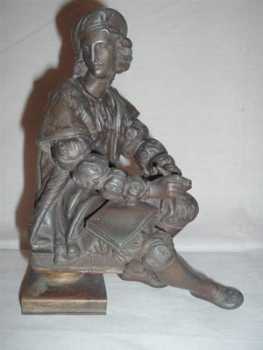 Photo: Sells Statue Bronze - JOVEN ESCRIBIENDO - XIXth century