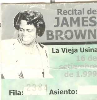 Photo: Sells Stamp / postal card TICKET DE COLECCION DE JAMES BROWN - Music