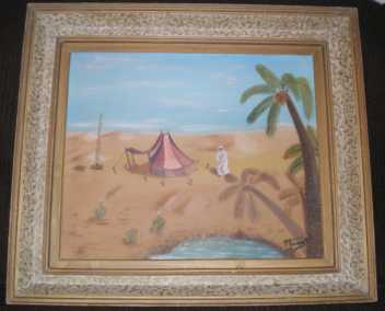 Photo: Sells Watercolor / gouache BEDOUIN DANS LE DESERT - XXth century