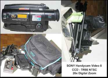 Photo: Sells Video camera SONY HANDYCAM - SONYHANDYCAM VIDEO8 CCD-TR66 NTSC 26X +ACCESSORIES