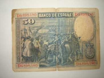 Photo: Sells Ticket and voucher BILLETE DE ESPANA DENOMINACION 50 PESETAS - MEXICO