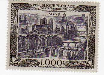 Photo: Sells Unused (mint) stamp VUE DE PARIS - Aviation
