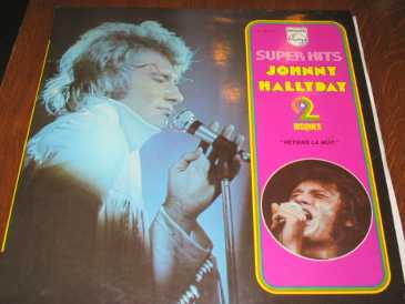 Photo: Sells Vinyl album 33 rpm SUPER HITS (  2  33 T ) - JOHNNY HALLYDAY