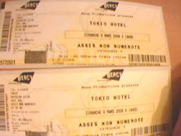 Photo: Sells Concert ticket TOKIO HOTEL - BERCY(PARIS)