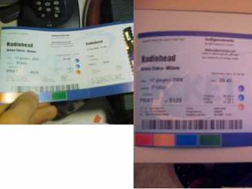 Photo: Sells Concert tickets BIGLIETTI RADIOHEAD COCNERTO 17-06-08 - MILANO