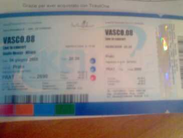 Photo: Sells Concert ticket CONCERTO VASCO ROSSI MILANO 6/6/08 - MILANO - SAN SIRO