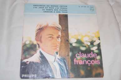 Photo: Sells Vinyl 45 rpm International music - AMOUREUX DU MONDE ENTIER - CLAUDE FRANCOIS