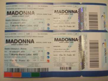 Photo: Sells Concert tickets VENDO 2 BIGLIETTI CONCERTO DI MADONNA - ROMA