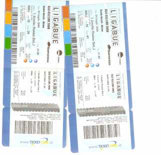 Photo: Sells Concert tickets LIGABUE 4 LUGLIO - S.SIRO MILANO