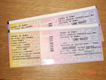 Photo: Sells Concert tickets LENNY KRAVITZ ET ASA - ARENES DE NIMES