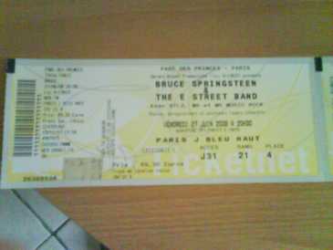 Photo: Sells Concert ticket CONCERT DE BRUCE SPRINGSTEEN & THE STREET BAND - PARC DES PRINCES